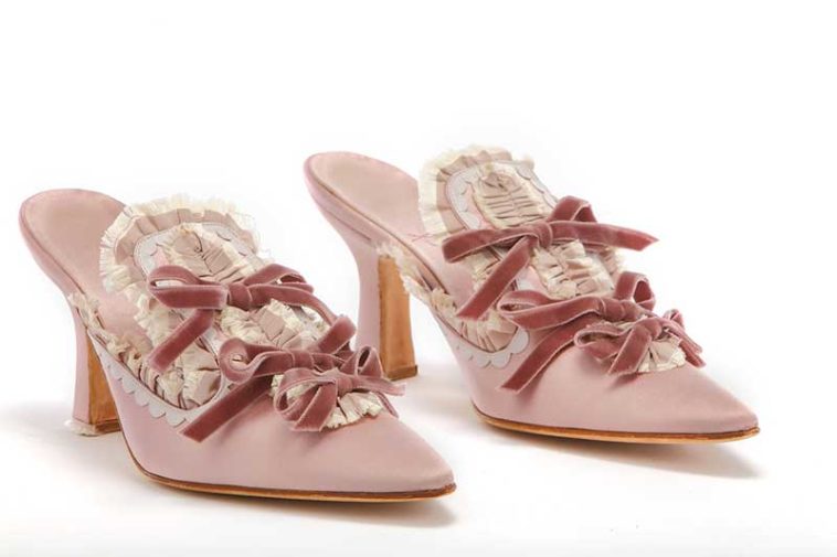 es souliers Antoinetta créés par Manolo Blahnik pour le film "Marie Antoinette" seront exposés à la Wallace Collection. © Courtesy of Manolo Blahnik
