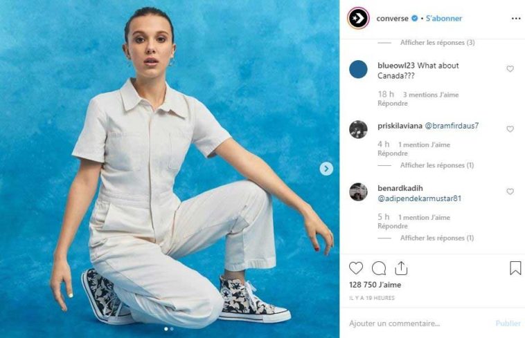 Converse s'est associé à Millie Bobby Brown autour d'une collection de sneakers. © Converse / Instagram