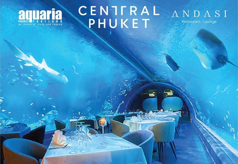 Andasi est un restaurant de fruits de mer construit sous la surface du plus grand aquarium de Thaïlande © Courtesy Central Phuket
